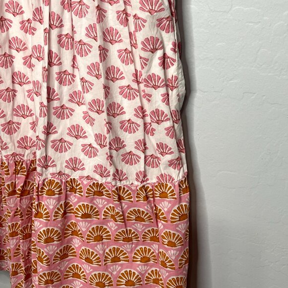 J. Crew Orange Ruffle Sun Shell Print Dress Size XL - Picture 6 of 9